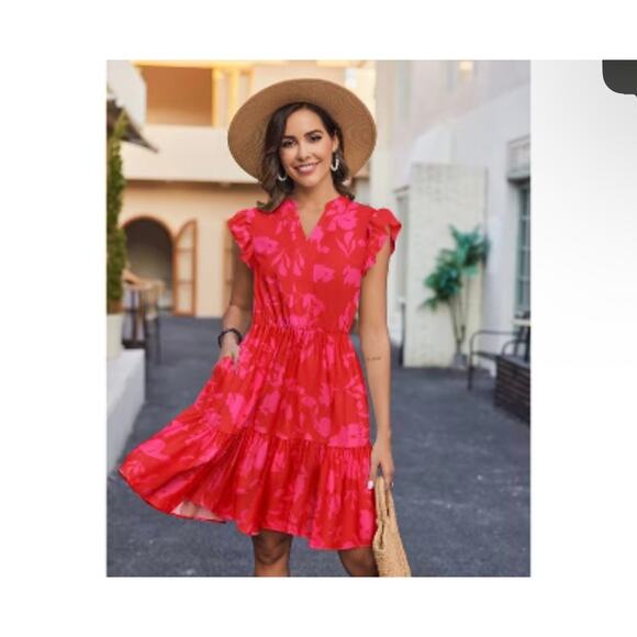 Hot touch Dresses & Skirts - New pink floral sundress size XL